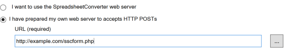 Screenshot of the I have my own script setting in Configure Submit