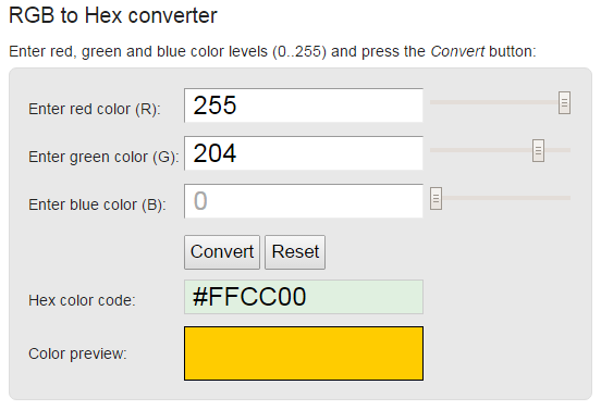 Converting decimal RGB to hexadecimal