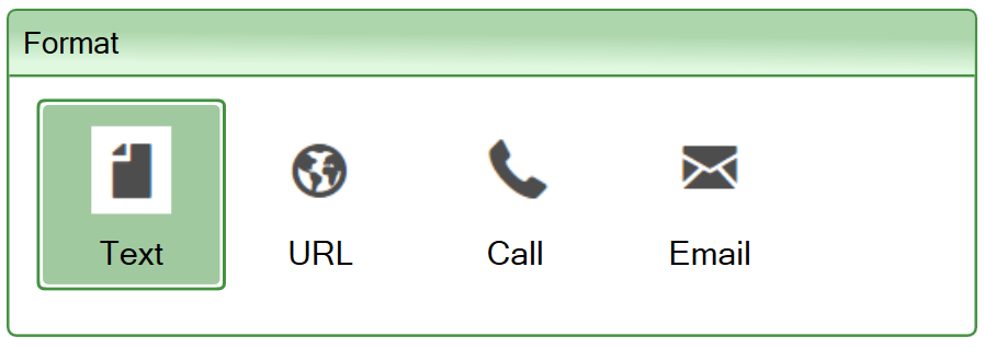 Screenshot of the Format setting for the QR code widget