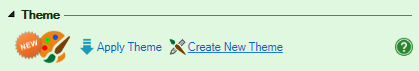 Screenshot of the Theme settings in the Workbook tab of the task pane for the HTML flavor