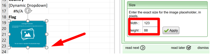Screenshot of a Link Image widget with a placeholder
