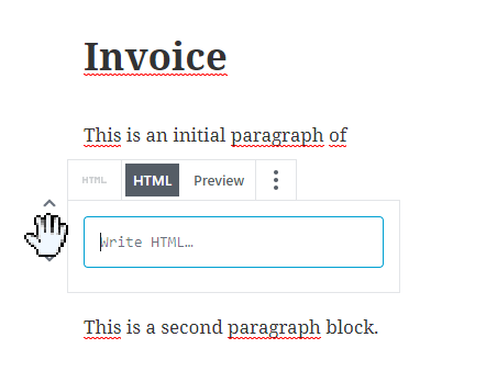 Screenshot of a Custom HTML block and use the HTML view when you paste the embed code