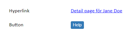 Screenshot of one text link and one button link
