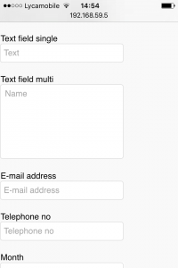 Screenshot from the iPhone/Android flavor of the Text widget