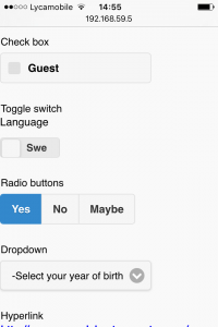 Screenshot from the iPhone/Android flavor of the Checkbox widget