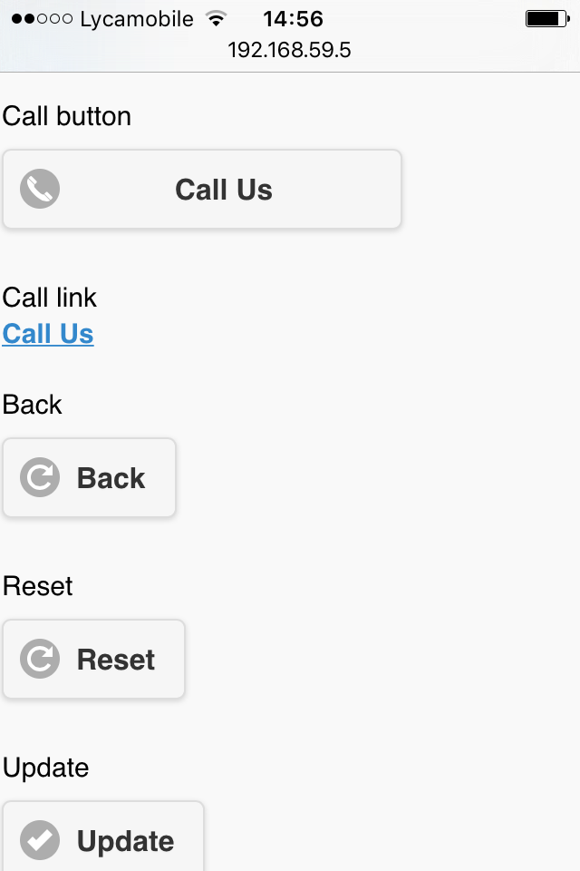 Screenshot from the iPhone/Android flavor of the Call button
