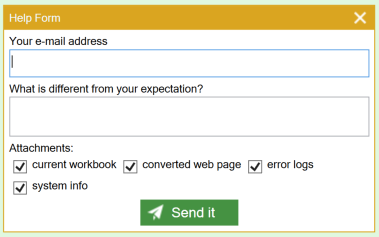 Screenshot of the contact form on the Messages tab