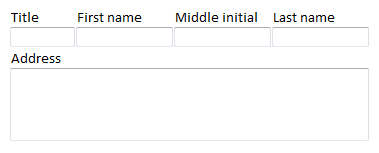 Screenshot of an address field created by merginc cells.
