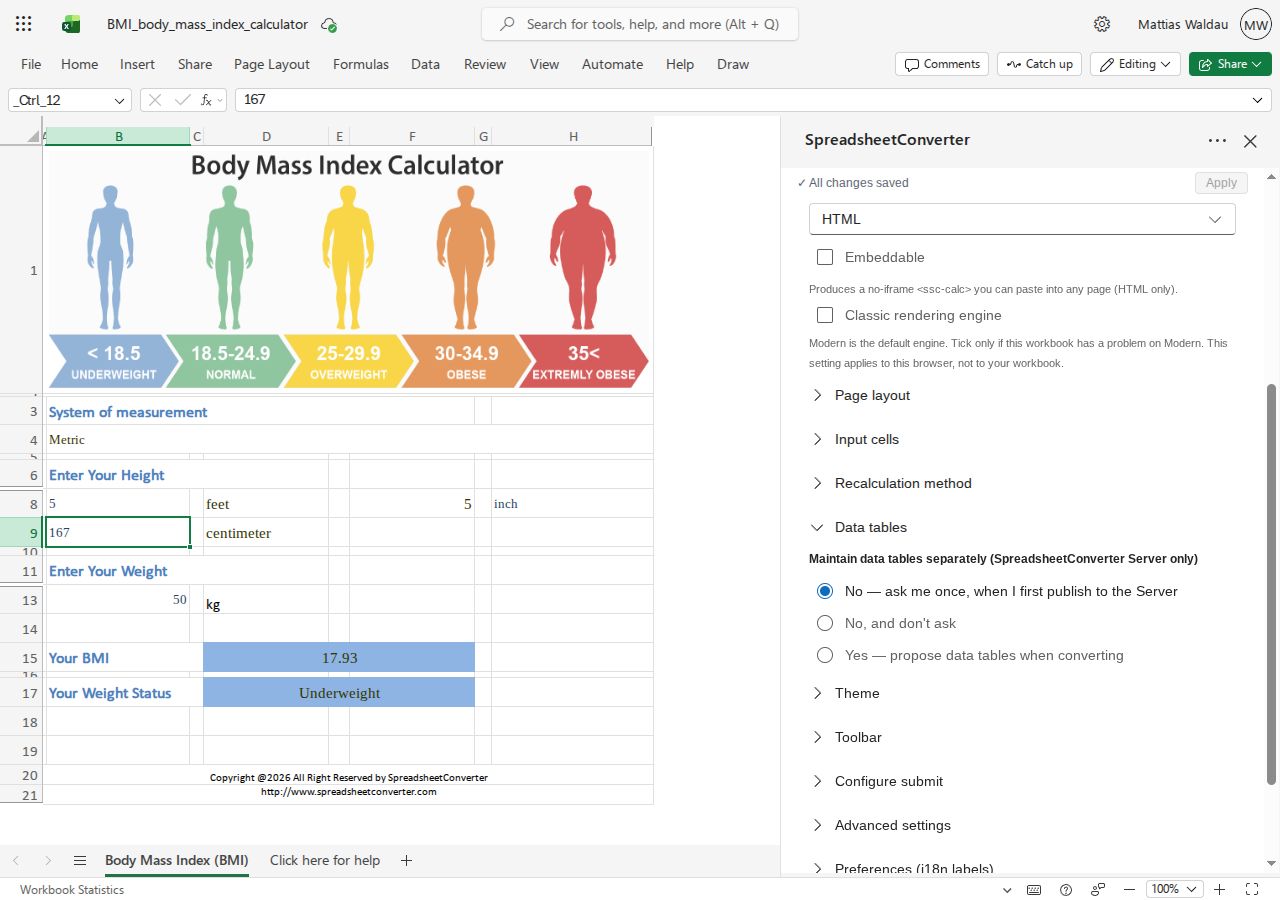 Server-only data-table proposal settings before publishing; no maintained table is demonstrated