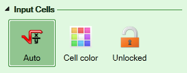 Screenshot of the Workbook settings for Input cells