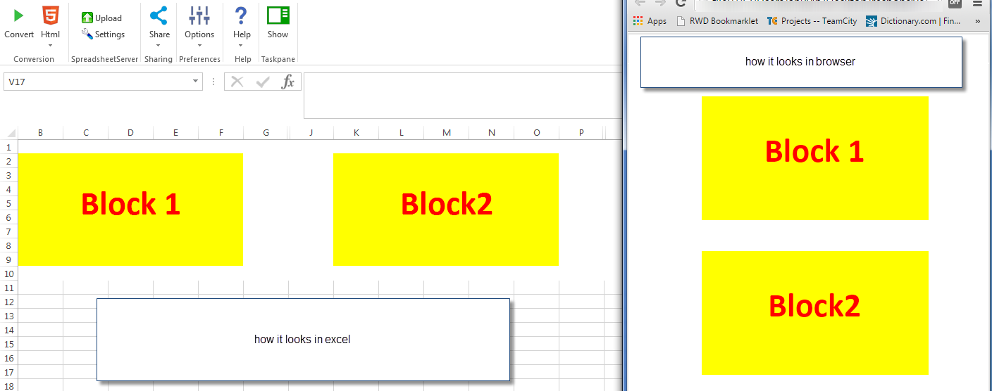 Screenshots of the spreadsheet in Excel and on a smartphone
