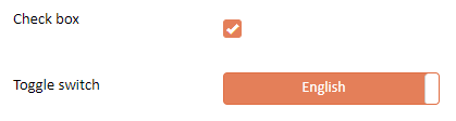 Screenshot of the Check box and Toggle switch widgets