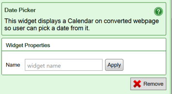 Screenshot from the iPhone/Android flavor of the settings for the Date picker widget