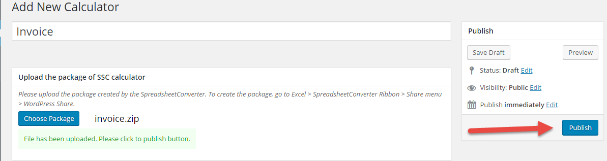 publish the package