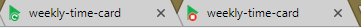 Screenshot of the browser tab for an inactive preview window and an active one