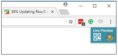 Screenshot of the Live Preview toolbar