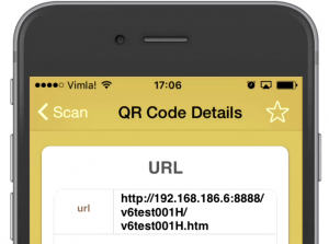 Screenshot of a link deciphered from a QR code