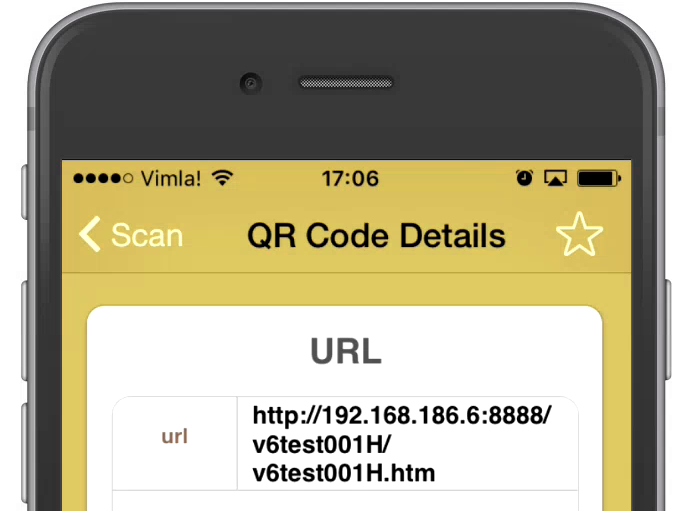 Scanning Qr Codes Spreadsheetconverter - screenshot of a link deciphered from a qr code