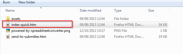 Screenshot of a directory with an index-quick.htm file