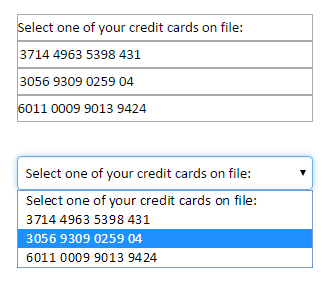 Screenshot of a spreadsheet with options for a dynamic dropdown menu