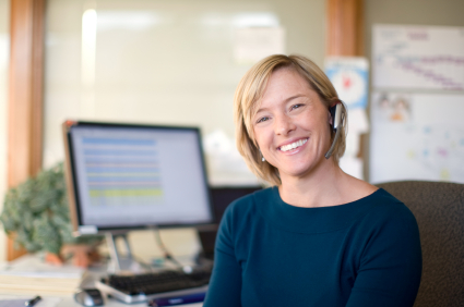 Photo of a woman that had a demo of how a spreadsheet could be converted to web format with SpreadsheetConverter