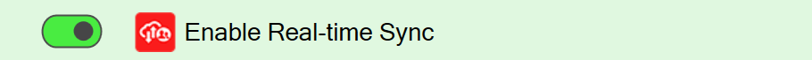 Screenshot of the Enable Real-time Sync setting on the Workbook tab of the task pane