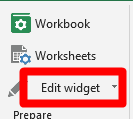 Screenshot of the Edit Widget button in version 10