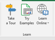The new Learn section of the version 10 ribbon