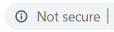 Screenshot of the "Not Secure" warning in a web browser for insecure content